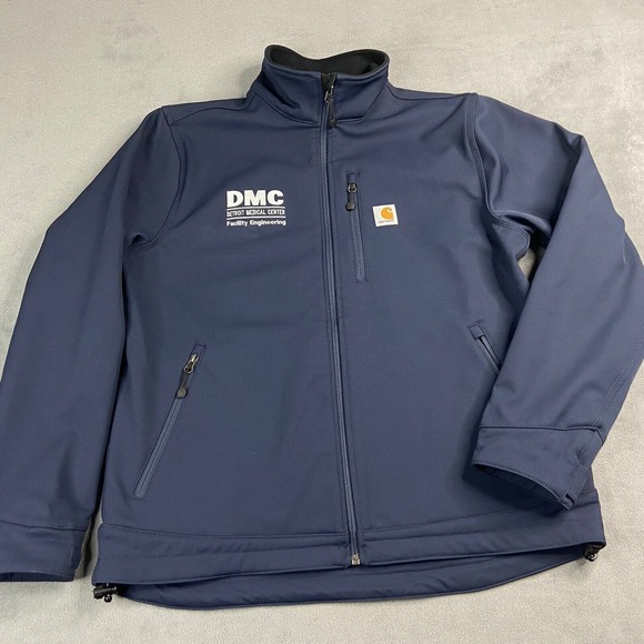 Carhartt Jacket Mens Large Blue Rain Defender Soft Shell 102199‎ Outdoor Fleece - Picture 1 of 14